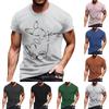 Летняя мужская популярная футболка с круглым вырезом и коротким рукавом с принтом