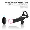 Wearable Vibration Semen Lock Ring Butt Plug Realistic Dildo Anal Prostate Climax Massager Sex Toys Cock Penis Ring Waterproof