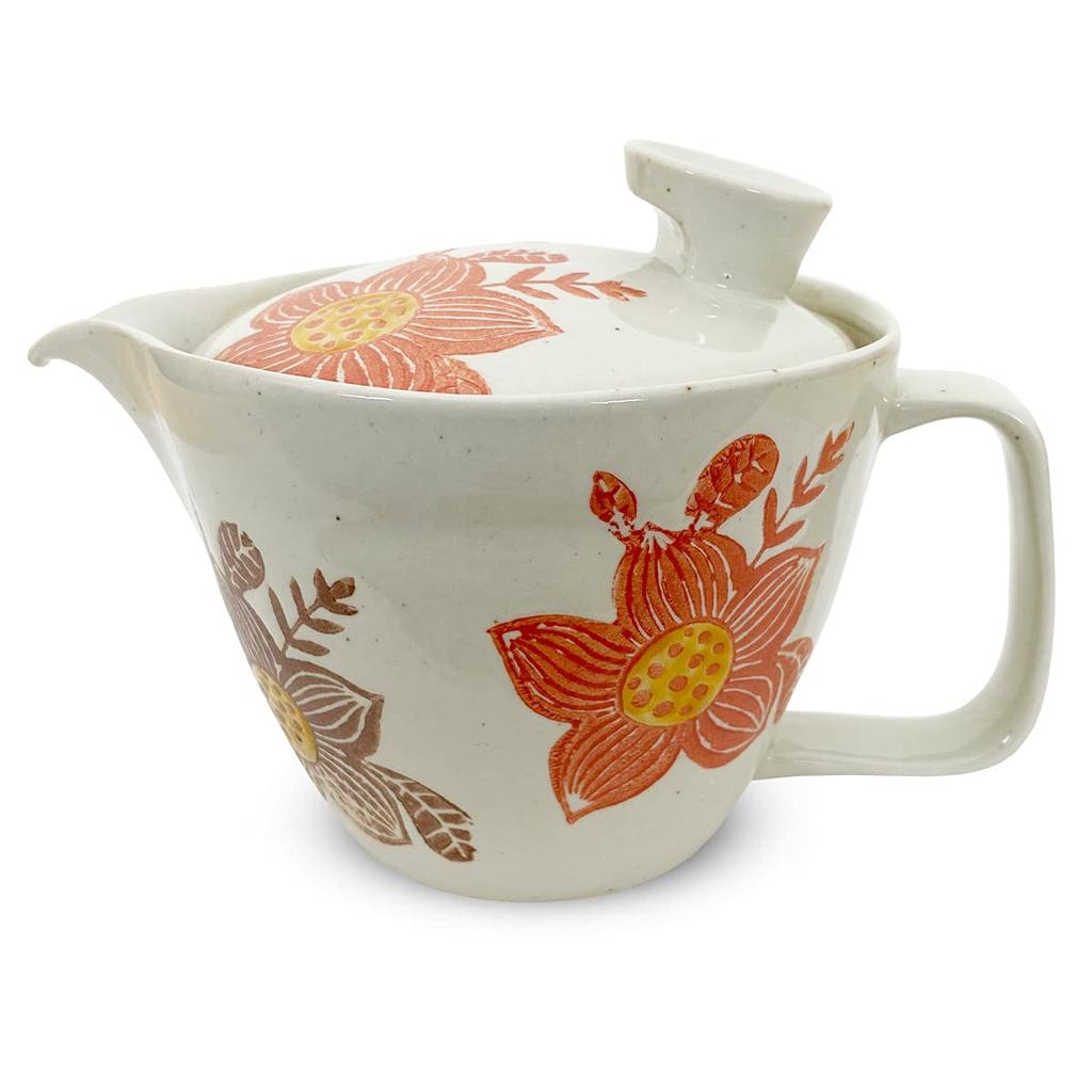 Teapot with 240ml for Hasami Made In Freesia Design J-kitchens Kunzan-yaki Strainer, Capacity, 1-2 People, Ware, Japan,