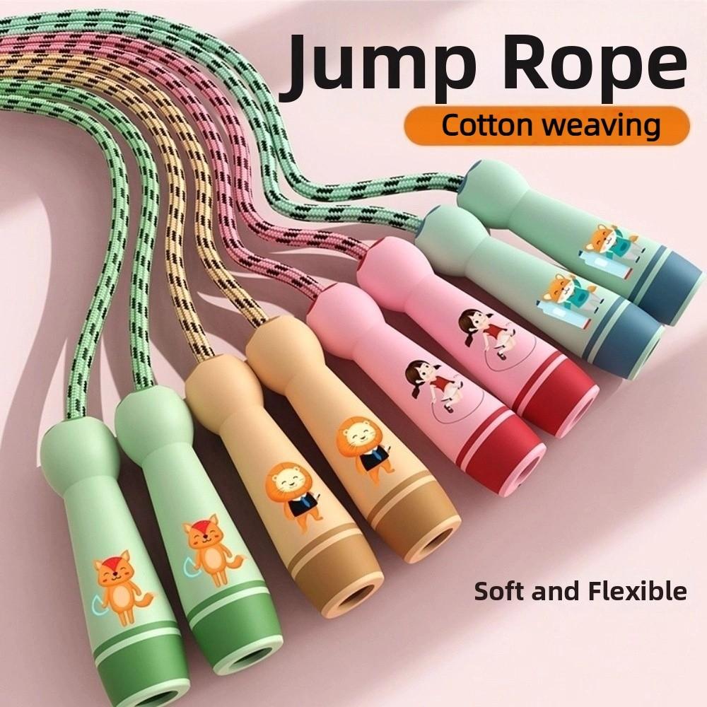 Wooden Handle Children's Skipping Rope Adjustable Students Jump Rope  For Fitness Outdoor Activity