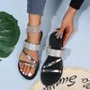 Fashion Large Size Sandalias Slippers Women  Trend Flat Sandals Shiny Rhinestones Outdoor Walking Summer Breathable Casual Shoes