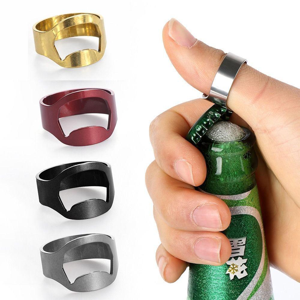 Unique Home & Living Stainless Steel Beer Bottles Opener Gadgets Kitchen Tool Finger Ring Openers