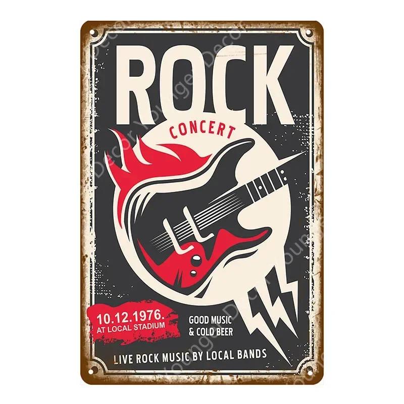 Хард-рок-ролл плакат кантри-музыка джаз металлические знаки ретро декор для вечеринки паб-бар кафе клуб украшения винтажная настенная табличка YJ063