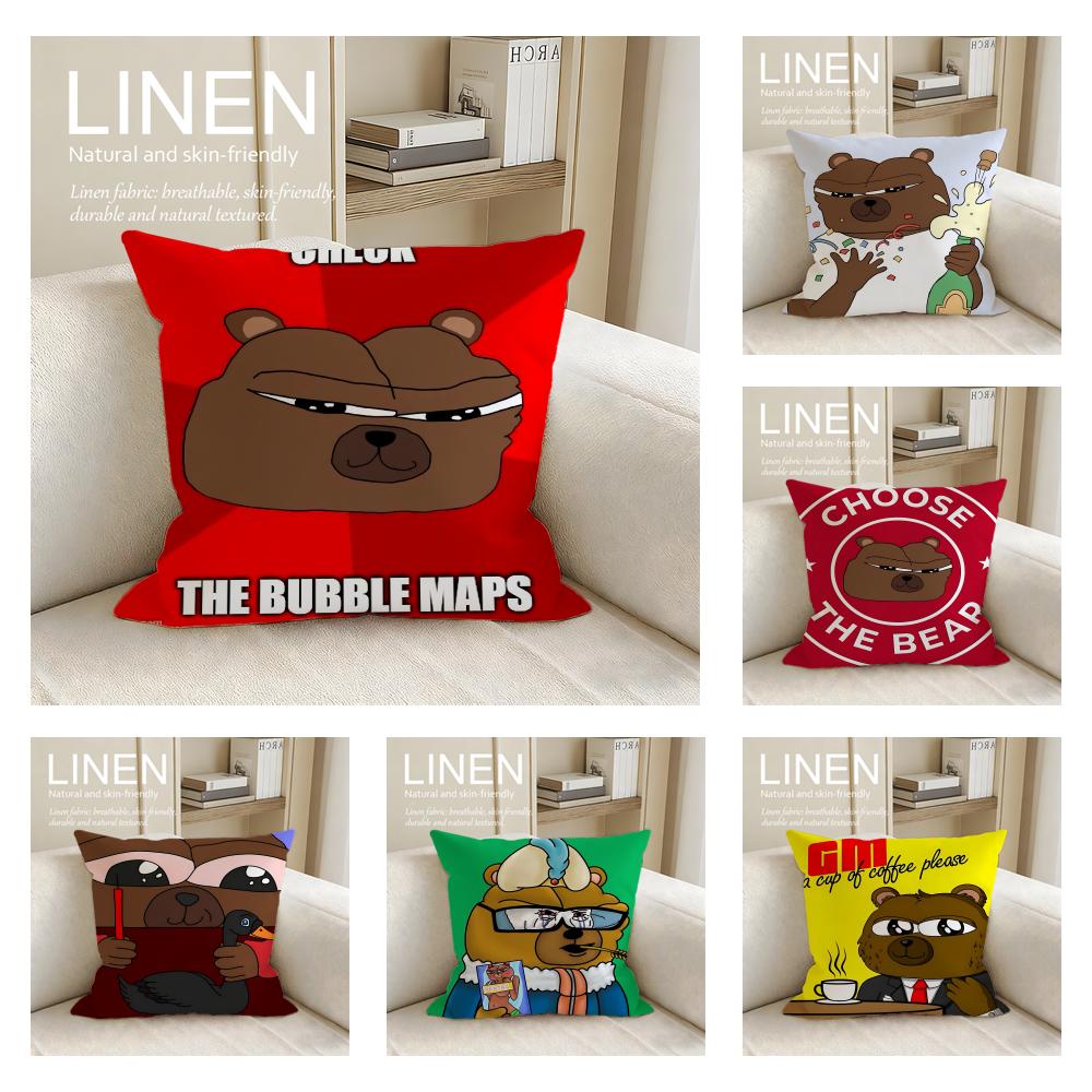 Cute Bobo the Bear Cushion Cover Pillowcase Set Pcs x x Breathable Washable Sofa Cushion Cover