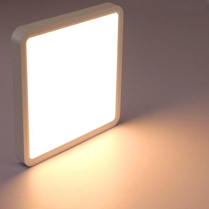 Plafonnier LED - NETTLIFE - Plat 23 cm - 18W - 3000K - Carré - Blanc