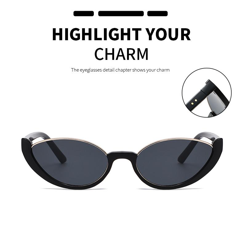 4pcs Pack Fashio Small Oval Sunglasses Women Cat Eye Half Frame Sun Glasses Outdoor Sports  Luxury Brand UV400 Shades Eyewear