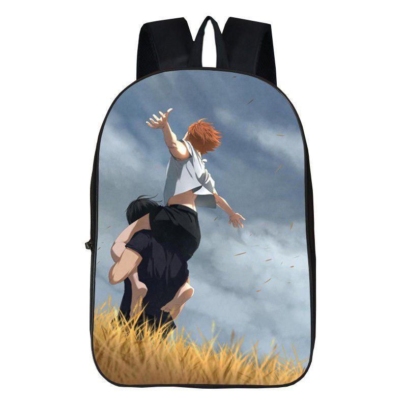 Fashionable Karasuno High School Backpack With Anime Haikyuu Print And Easy-clean Fabric