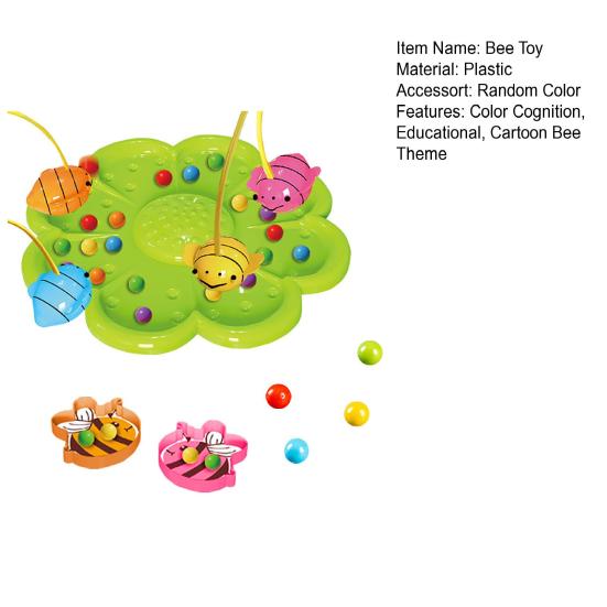 1 Set Bee Bean Picking Fishing Game Magnetic Bead Catcher Tabletop Game with Headband Kids Parents Family Party Interactive Educational Toy