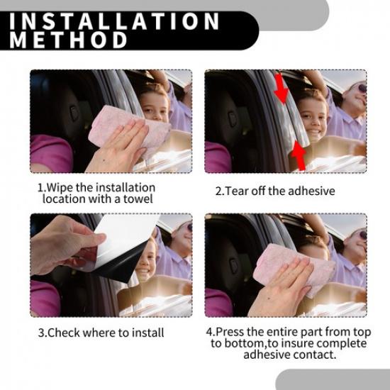 Car Pillar Window Trim Cover FOUR  for Ford F-150 2015- Black