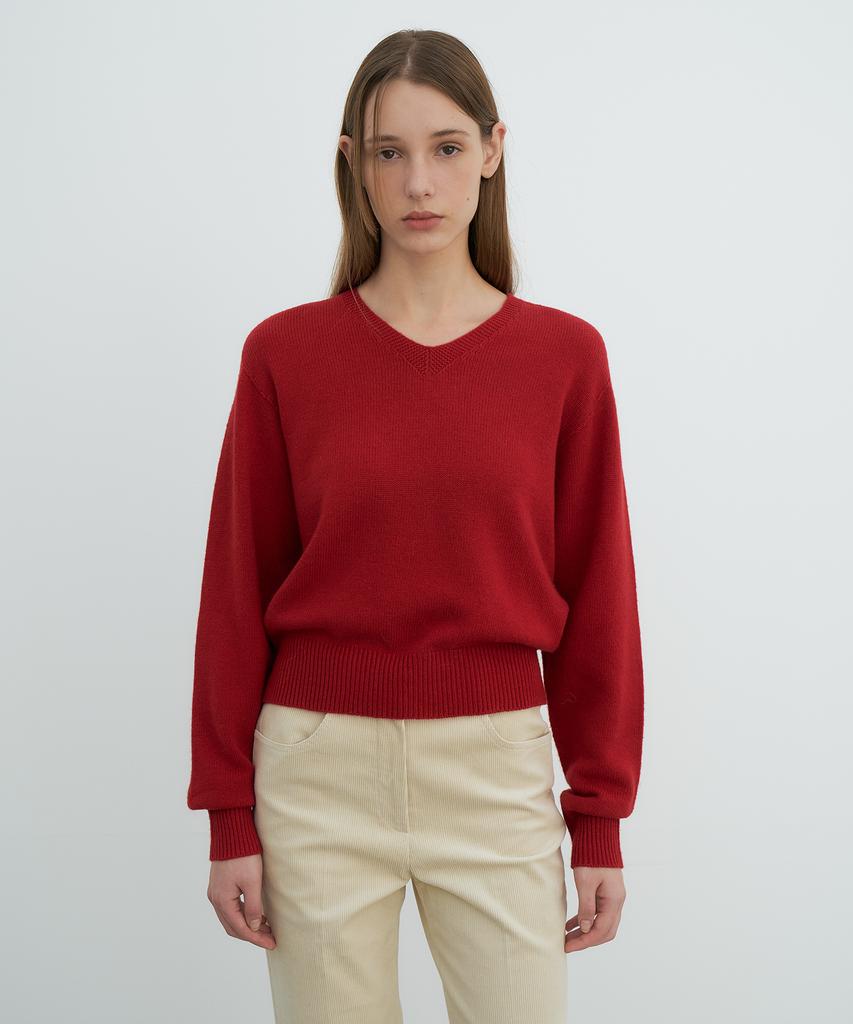 VERBOM Wool V-Neck Knit_Red