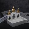 Золотая и Белая Модель Башни Мечети с Ящиком для Хранения, Декор для Дома на Рамадан и Ид, Декоративное Украшение для Стола, Книжной Полки
