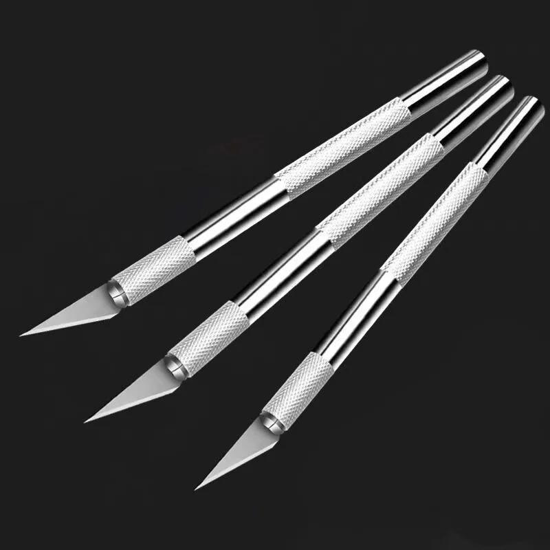 Metal Engraving Knife Pen Art Stamp Cutting Manual Combination Paper Scissors Anti Slip Gadget DIY Precision Repair Tools