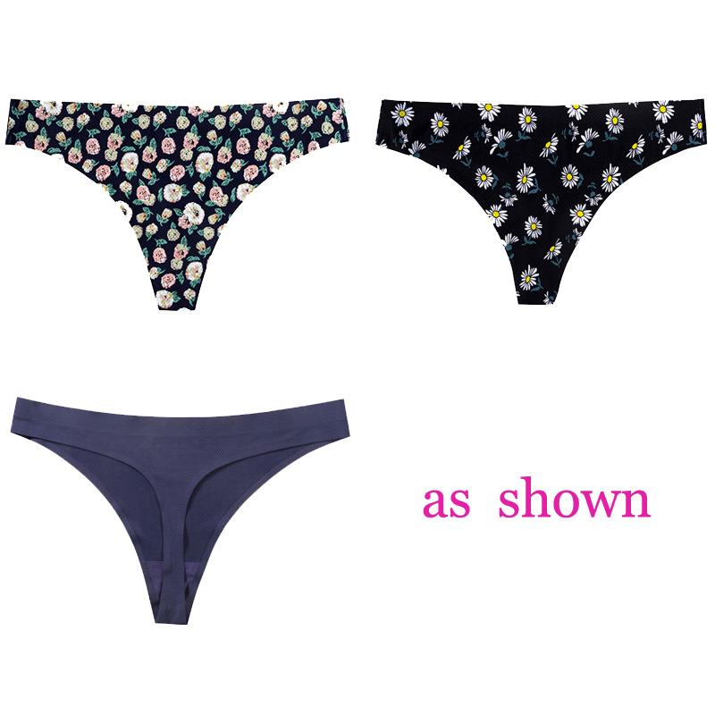 CINOON 3 шт./лот, женское сексуальное нижнее белье с цветами, соблазнительные трусики с низкой талией, стринги, дышащее нижнее белье без следов, стринги, нижнее белье