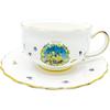 Harry Potter" Cup and Saucer, Hogwarts Castle Floral Pattern, Magic School Accessories, Harry Potter Movie Merchandise, SAN4277