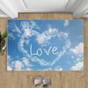 Love Cloud Door Mat Heart Shape Blue Sky Entrance Rug Cute Welcome Mat Indoor Non-Slip Home Hallway Floor Decor Romantic Gift