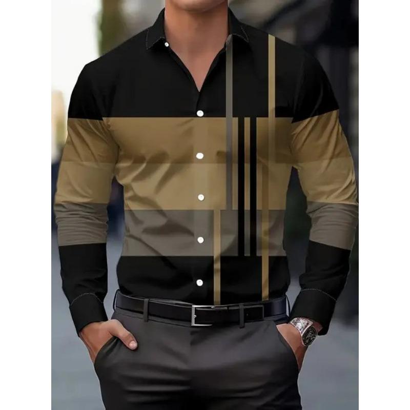 Новая Модная Персонализированная Модная Повседневная Мужская Рубашка с Принтом на Осень с Длинным Рукавом