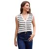 Women's Street Fashion Urban Casual Striped Vest Knitwear