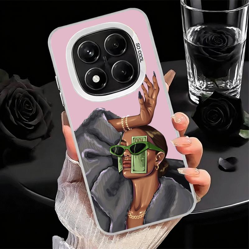 Чехол для телефона Girl Boss Lady Pink Ударопрочный для Xiaomi Redmi Note 15 14 13 12 Pro Plus 11 11S 11T 5G Защитный от падений Fundas