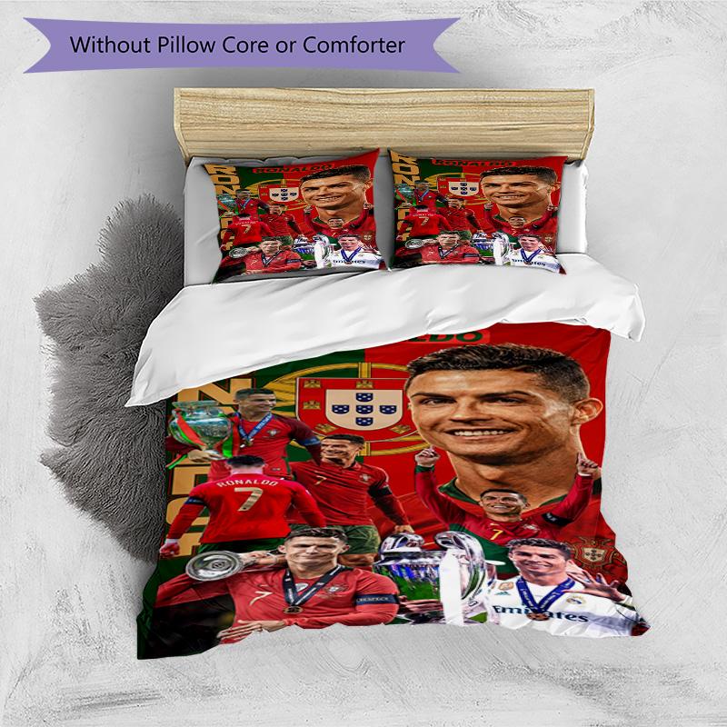 Ronaldo's Leo Messi's Legacy Bedding Set, Breathable Duvet Cover with Pillowcases, Soft Bed Linen for Bedroom Home Decoration, Perfect Festival Birthd