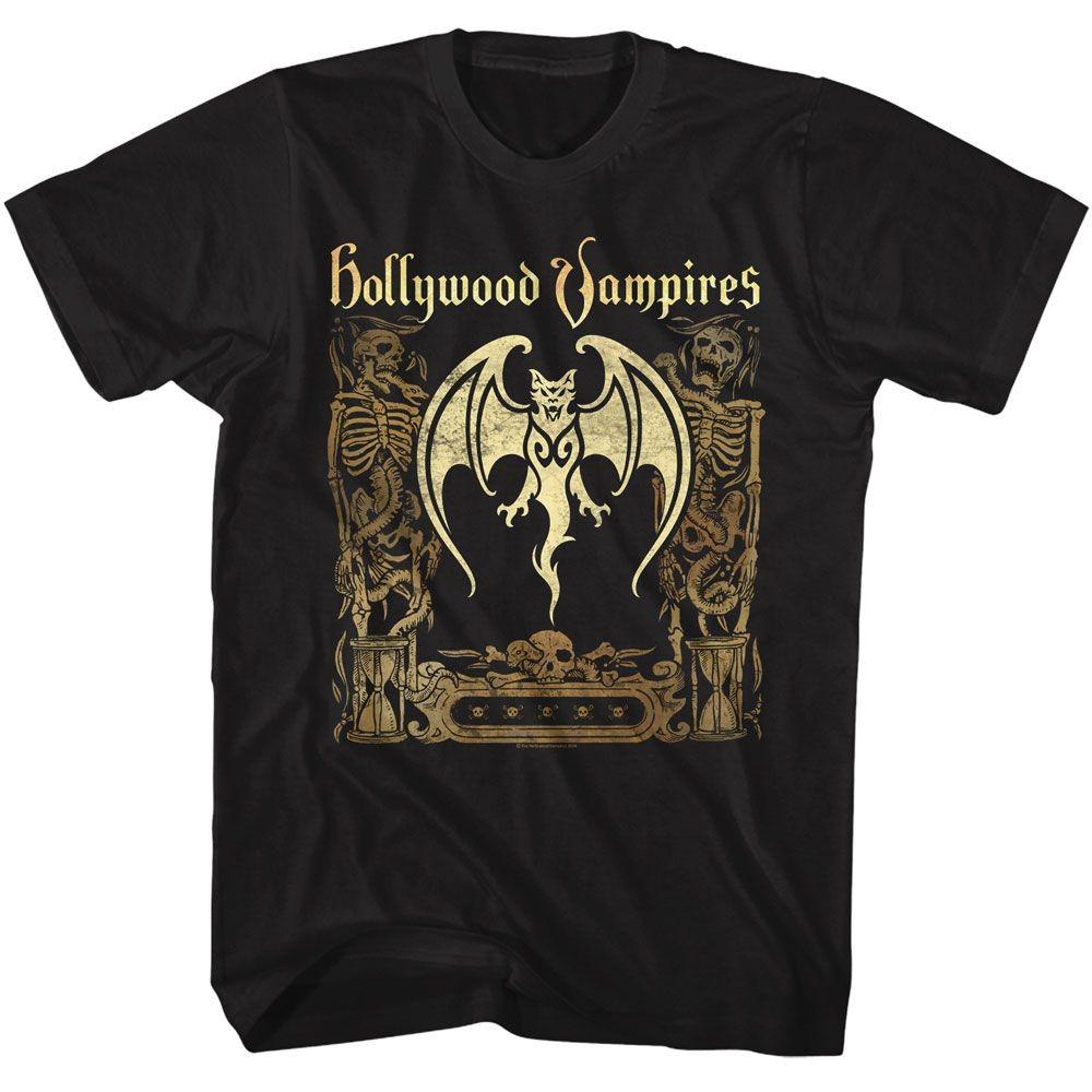 Hollywood Vampires Bat And Skeletons Black Music Shirt
