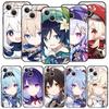 Genshin Impact Game для iPhone 11 12 13 15 14 Pro Max чехол для телефона X XR XS 7 8 Plus SE 2020 роскошный черный силиконовый чехол Funda