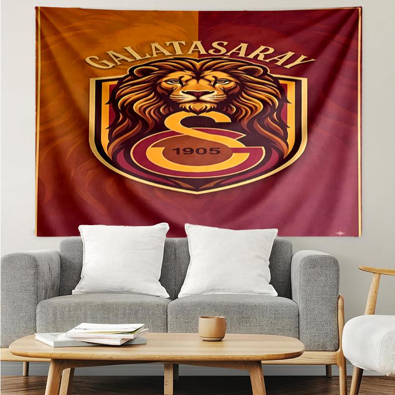 Galatasaray Sk logo Tapestry for Bedroom Aesthetic Classroom Tapestries Wall Hanging for Living Room Dorm Office,Ideal Creative Gift