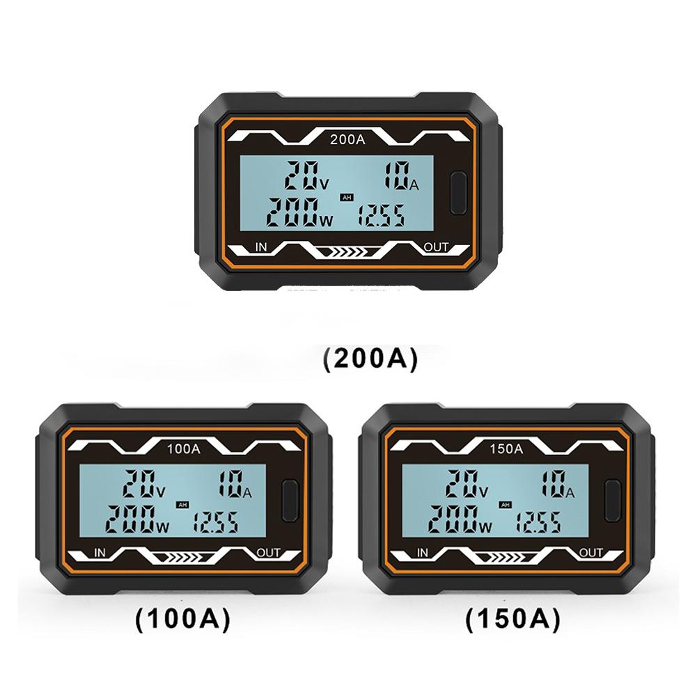 100/150/200A RC Watt Meter Power Monitor Backlight LCD DC 0-60V Amp Volt Watt Meter High Precision Battery Voltage Amp Meter