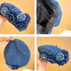 Flower Denim Beret Hats Spring Autumn Female Trendy Women Camellia  Painter Caps Casual Cotton Beanie Hats