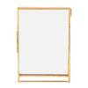 Brass Retro Glass Metal Desktop Photo Frame Bracket Copper Strip Metal Photo Frame;4*6inch :