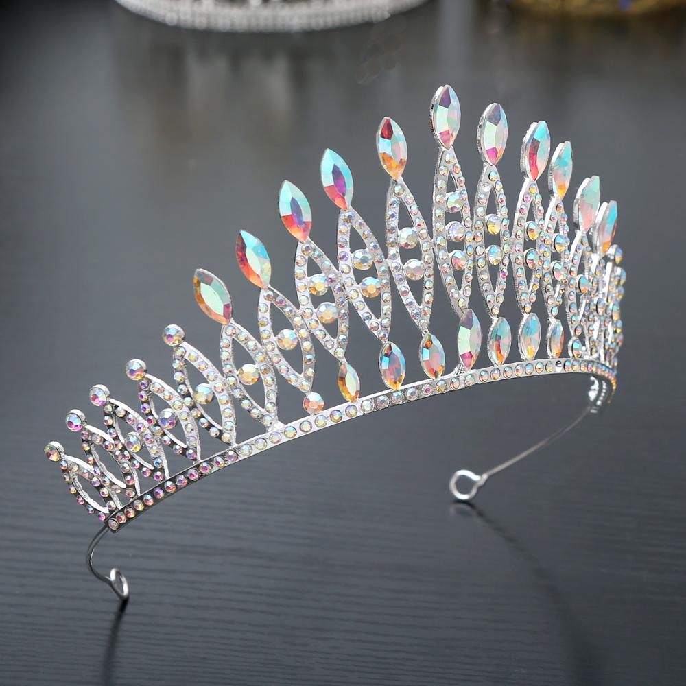 1pc Exquisite Luxury Crystal Tiara Crowns Rhinestone Prom Diadem Crown Tiara Women Bridal Wedding Hair Accessories Zircon Crown