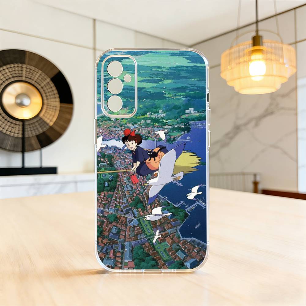Чехол для телефона Kiki Flying Witch Delivery Service для Samsung A10, 12, 20, 21S, 30, 31, 40, 50, 51, 52, 70, 71 Прозрачный чехол