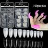 100Pcs Hawk Curved Nail Tips Full Cover Eagle Claw Curve False Nails Extension White/Clear Fake Nails For Manicure Art Salon