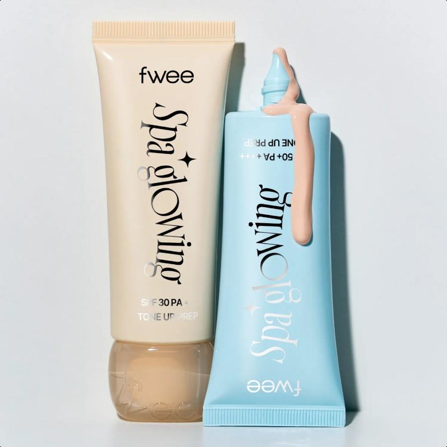 Fwee Spa Сияющий UV-тон для выравнивания тона Подготовка (SPF30 Полу-сияющий/SPF50+Влажное сияние) (Набор/Одиночный) (2 оттенка)