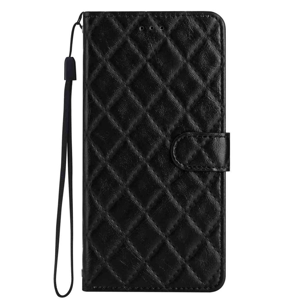 Quilted Pattern Faux Leather Wallet Case for iPhone 7 8 XS 11 12 13 14 15 16 17 Series, 360° Protection with Card Slots & Stand