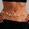 Elegant Starfish Waist Chain Shell Beads Belly Chains Sea Star Imitation Pearl Body Chain  Beach