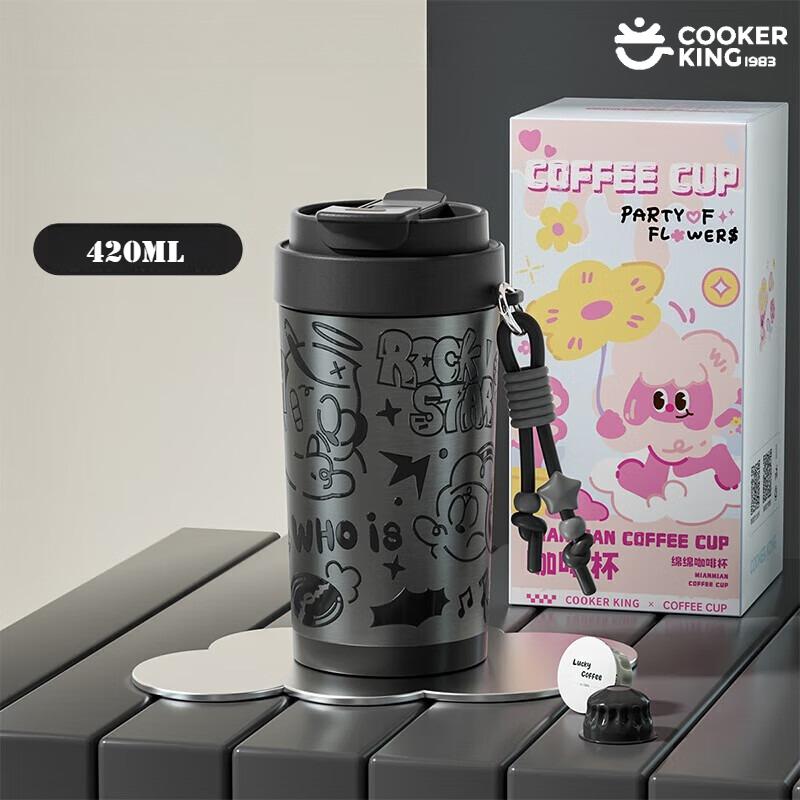 420ML 316/304 Stainless Steel+PP Straw Cup Insulated Coffee Cups Portable Water Cup Coffee Travel Mug Water Bottles