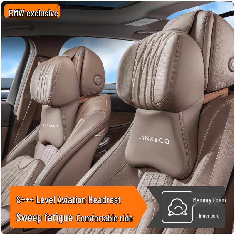 Lynk & Co Car Headrest & Lumbar Support Set for 01/06/07/08/09/10EMP/Z20/900 - Neck & Waist Protection.