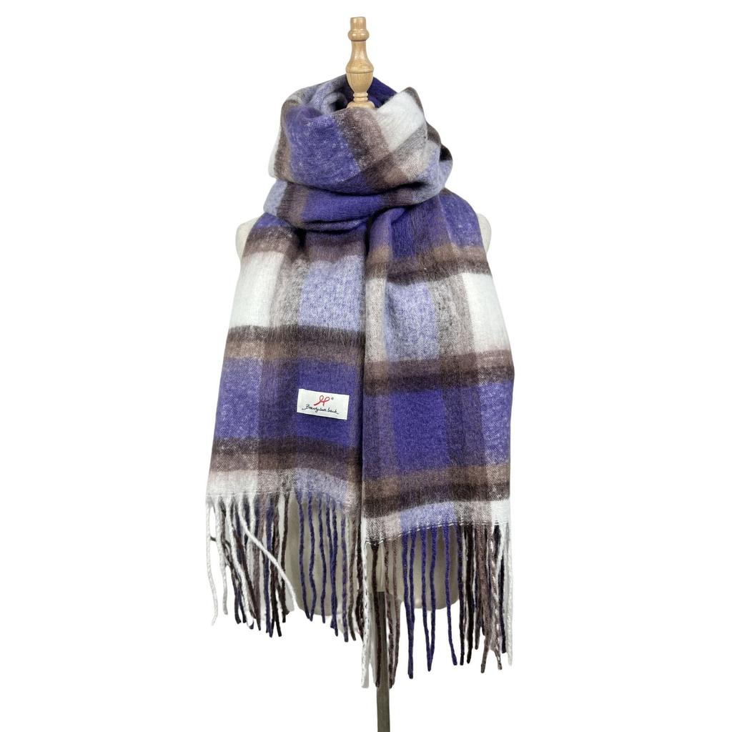 New Atmosphere Scarf Versatile Warm Autumn and Winter Scarf Women's Thickened Shawl Maillard Color