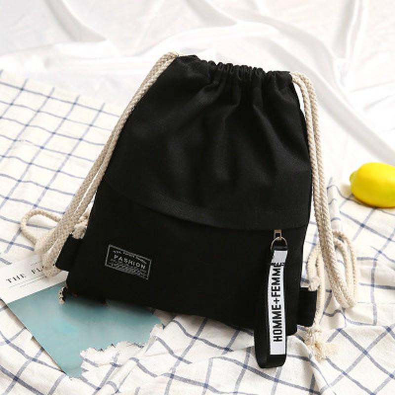 1PC New Fashion Canvas School Bags Drawstring Backpack Bag Portable Casual Backpack for Women Men Travel Backpack