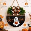 Ghost Welcome Door Hanger Round Door Sign Wreath New Round Doorplate  Halloween Festival Decoration