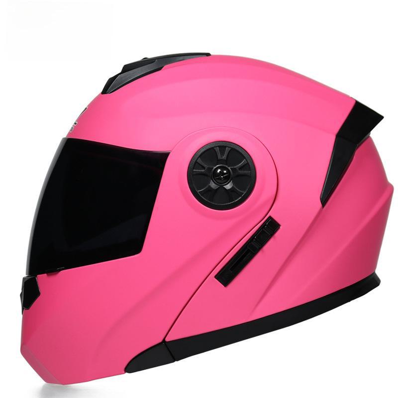 ORZ Double Lens Flip-Up Electric Car Helmet - Anti-Fog, Unisex, Four Seasons, Semi-Motorcycle