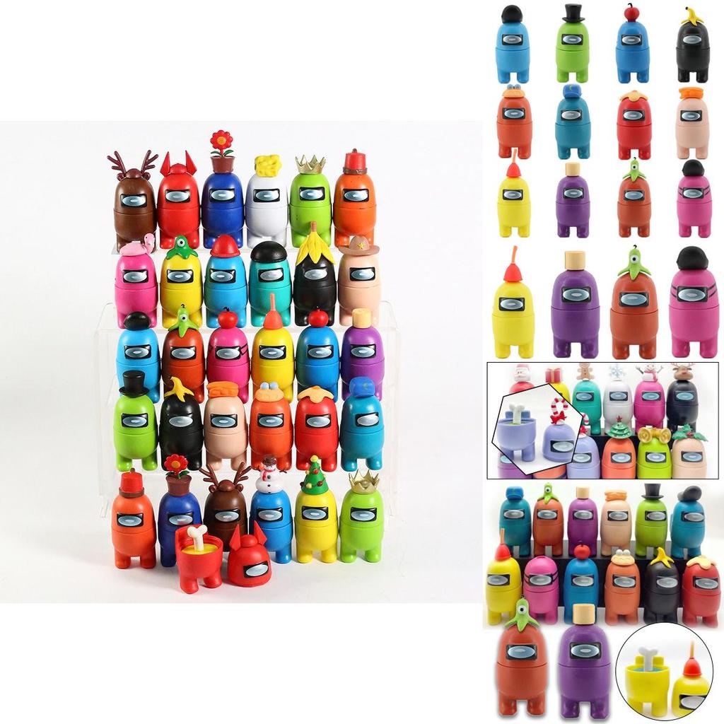 12pcs Among Christmas Us Action Figure Crewmate Impostor Game Car Decor Desktop