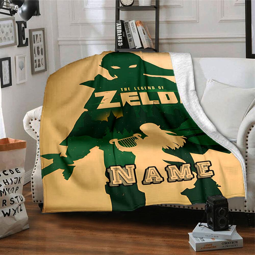 Zelda Adventure In The Shadow Realm Multipurpose Personalized Blanket Personalized Text Ultrasoft Throw For Sofa Couch Office Bed Picnics Four Seasons