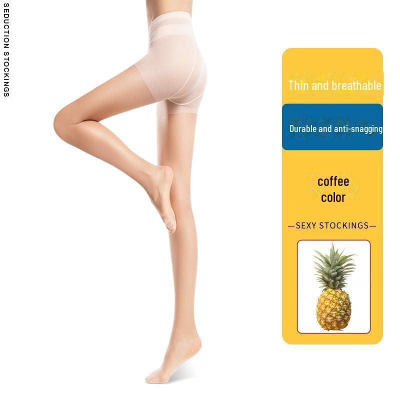 Ультратонкие женские колготки: Шелк с сердцевиной, Защита от затяжек, Телесного цвета, Дизайн Т-образной ластовицы