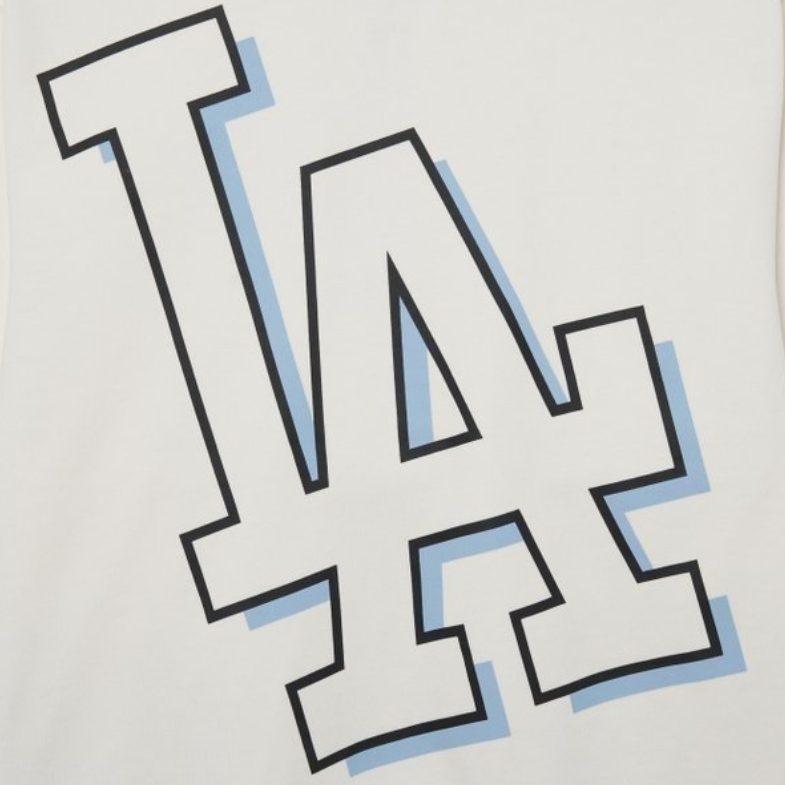 MLB Толстовки Los Angeles Dodgers Унисекс Цвет Слоновой Кости Белый Круглый Вырез Средней Плотности 3AMTB0431-07IVS