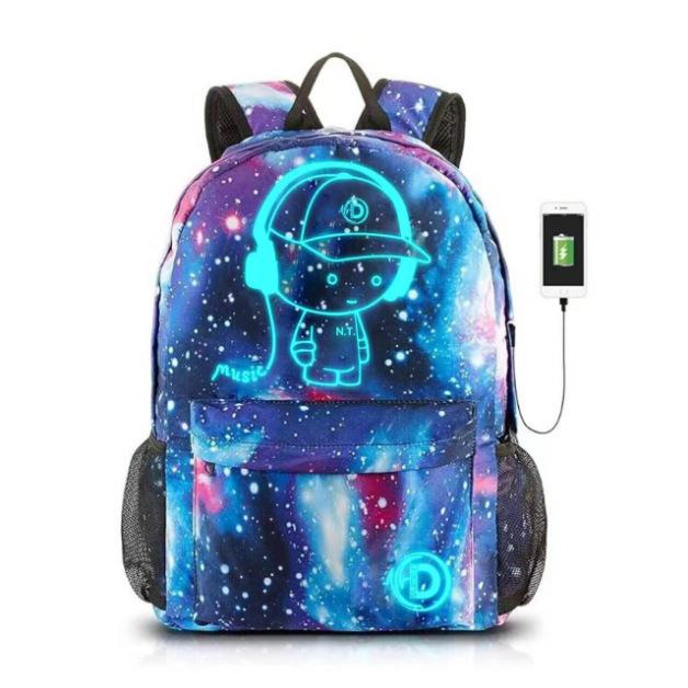 Светящийся USB-рюкзак с музыкальной функцией в корейском стиле для студентов: Унисекс сумка для ноутбука и школы