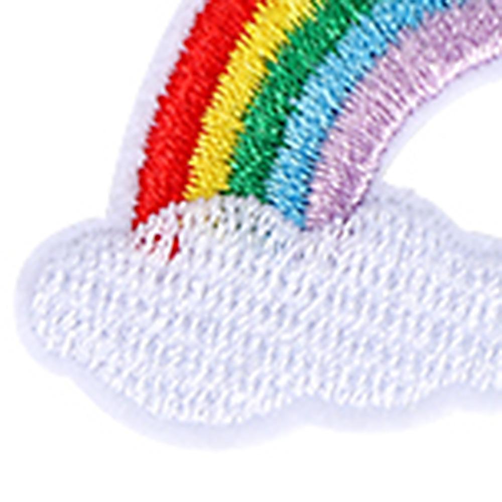 10pcs Colorful Cloth Patches Rainbow Pattern Iron On Patches Sew On Patches Clothes Decoration