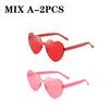 Heart-Shaped Rimless GlassesTransparent Candy ColorPlastic Frame FashionEyewear for Men WomenParty Gift UV Protection Sunglasses
