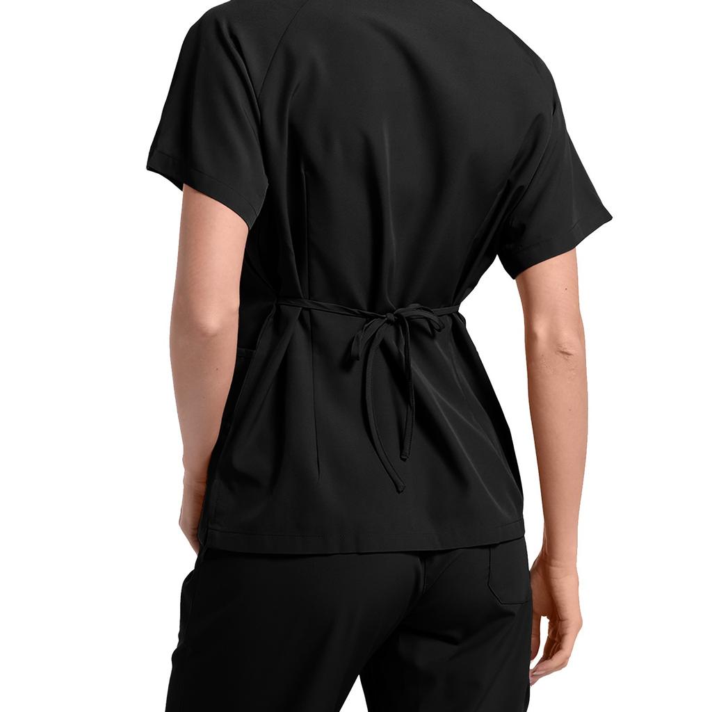 Ladies' Two-piece Set Short Sleeved Solid Color Pocket Top Pants Work Clothes Two-Piece Set