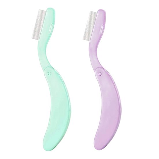 1/2Pcs Eyelash Separator Comb Foldable Handle Lash Separator Tool Stainless Steel Teeth Eyelash Separating Brush Mascara Applicator Comb Women Makeup
